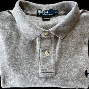POLO Ralph Lauren Men's Gray Soft Cotton/Jersey Knit Polo Shirt - Classic Fit XL